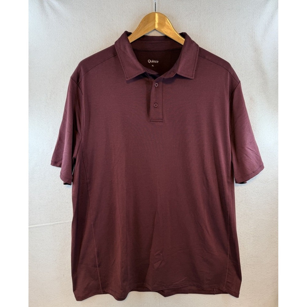 Quince Flowknit Breeze‎ Performance Polo Shirt Burgundy Men's XL Stretch - Picture 2 of 8